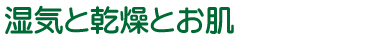 湿気の乾燥とお肌